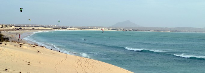 Kitesurfing at Boa Vista, Cape Verde