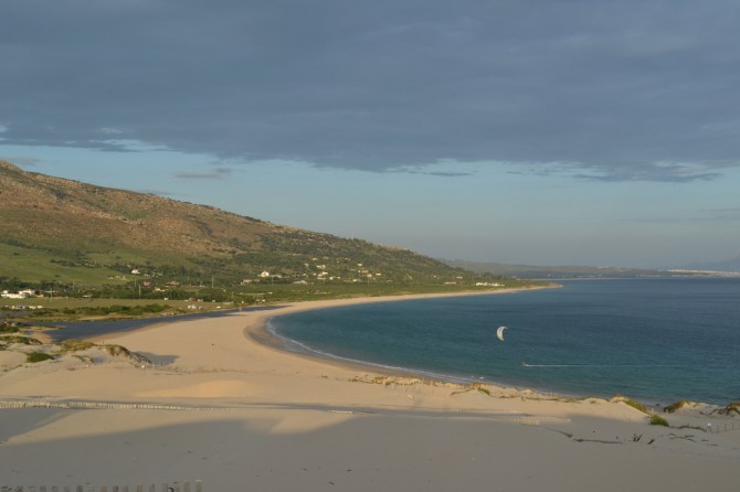 Tarifa kitebeach. view from the sand dunes Tarifa kitebeach. view from the sand dunes
